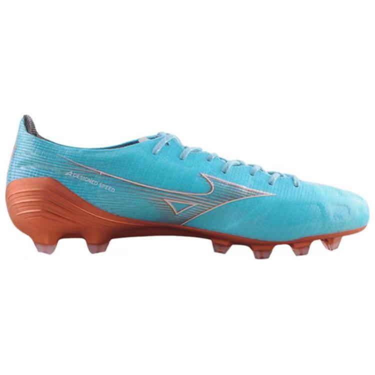 Mizuno Alpha Natural Grass FG (Rubber Long Studs) Slip-Resistant Durable Lightweight Soccer Shoes Men Sneaker Blue Brown P1GA236225