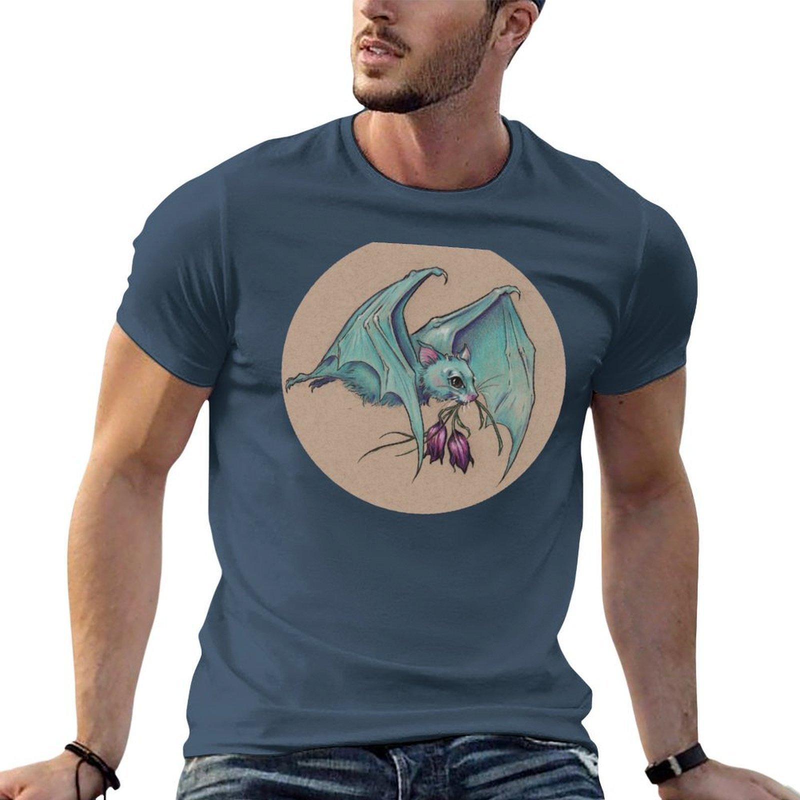 Little Blue Bat Bearing Gifts Tshirt Outdoor Work Short Sleeve Top S