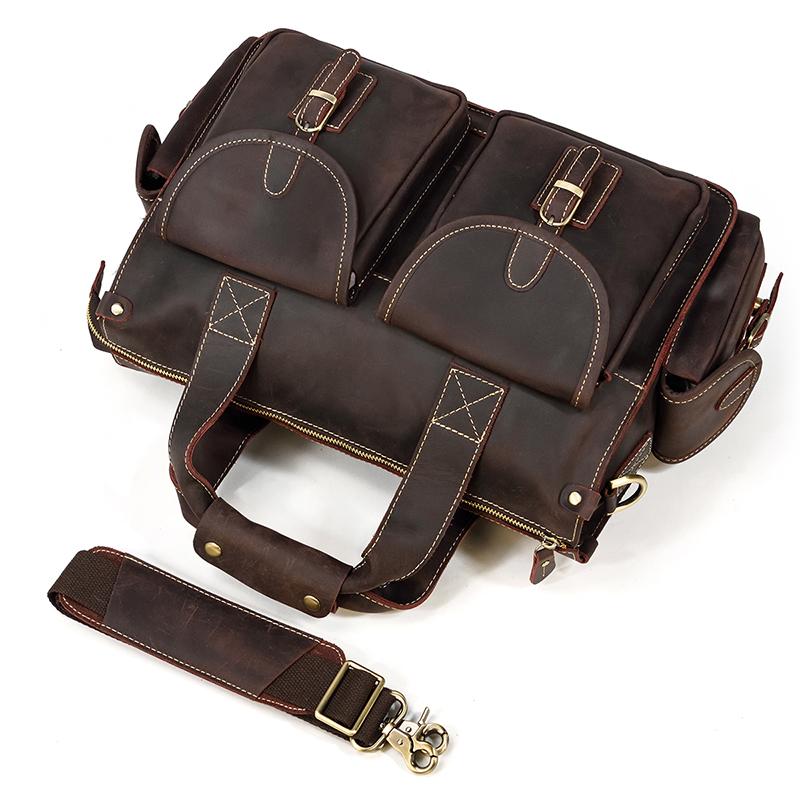 Leather Handbags for men male genuine leather business briefcase for man men's real cow skin shoulder bag tote bags brown