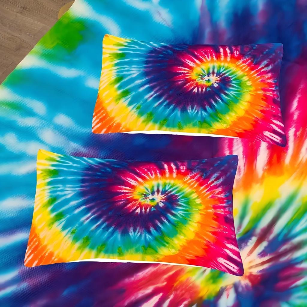 Tie Dye Gradient Spiral Pattern 3D Printed Duvet Cover Fashion Art Luxury Quilt Cover Soft Comfortable Bedding Set Pillowcase