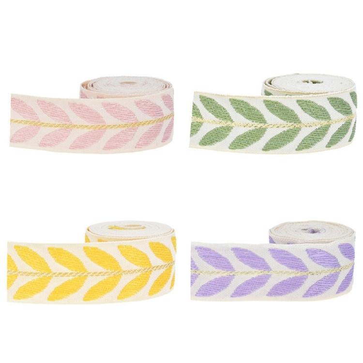 Leaf Decorative Ribbon Roll 1in 25mm Width for Flower Bouquet Gift Wrappings