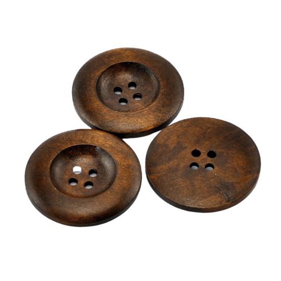 20Pcs 35mm Round 4 Holes Wooden Buttons DIY Sewing Knitting Clothes