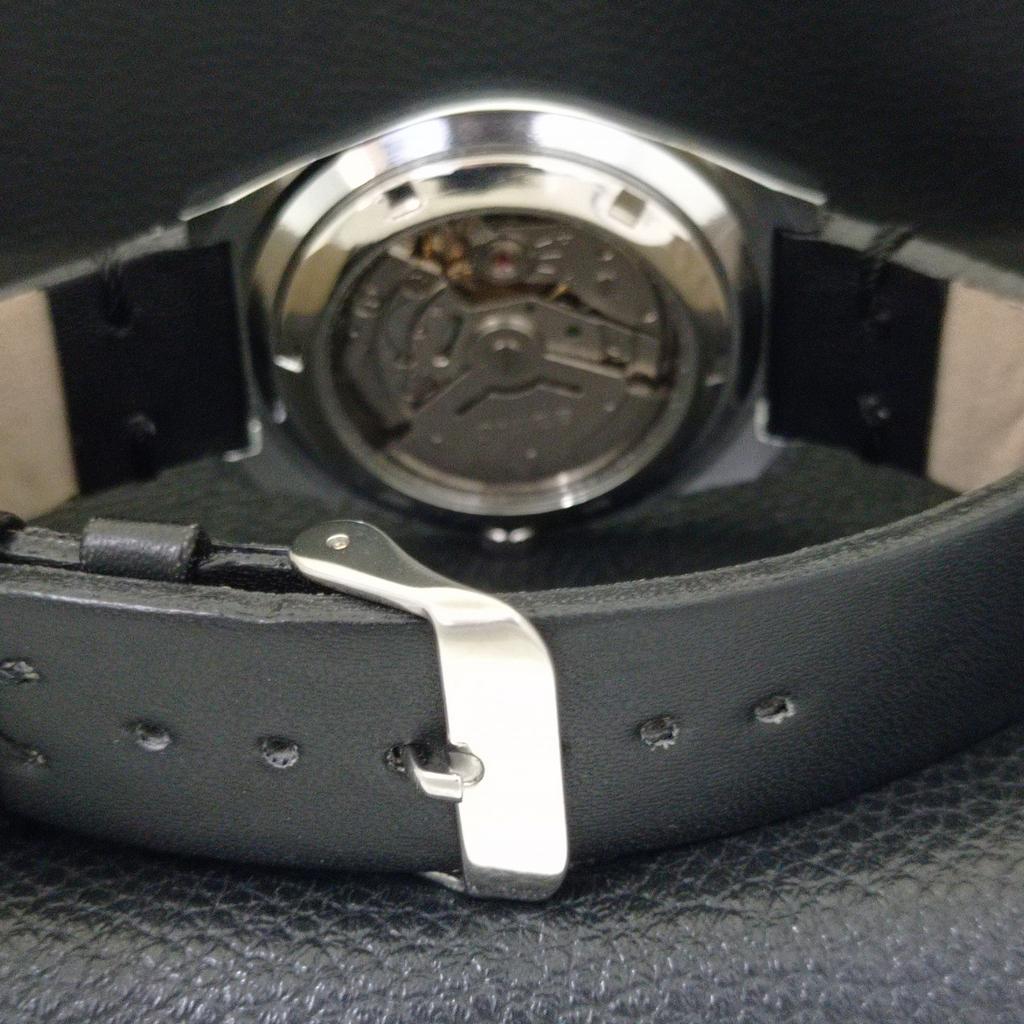 Seiko 5 AUTOMATIC VINTAGE REFURBISHED 6309A JAPAN MENS BLACK WATCH A440776-4 Sk-a440776
