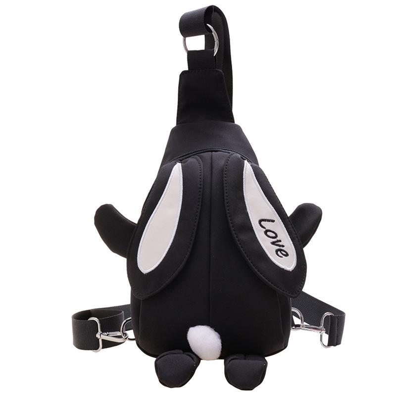 

Корейская версия детской сумки с рисунком кролика на груди, детская сумка-мессенджер через плечо, рюкзак для девочек, многоцелевая сумка чёрный