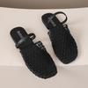 Fashion Shoes Fretwork Heels Slippers Women Summer Slides Cover Toe Pantofle 2025 Rome Female Shoes Womens Slippers Outdoor Slides Fretw