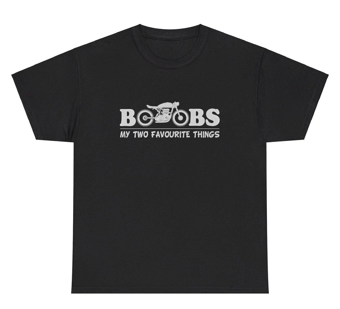 Boobs Bikes My Two Favorite Things T Shirt Funny Adult Humor Bike Gang Gift Tee 3XL