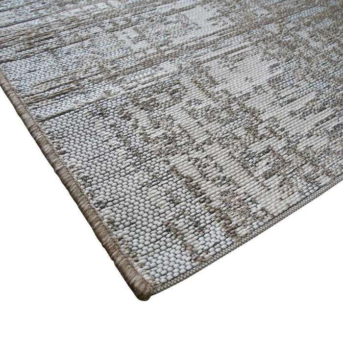 Tapis salon d' motif abstrait beige foncé 160x230