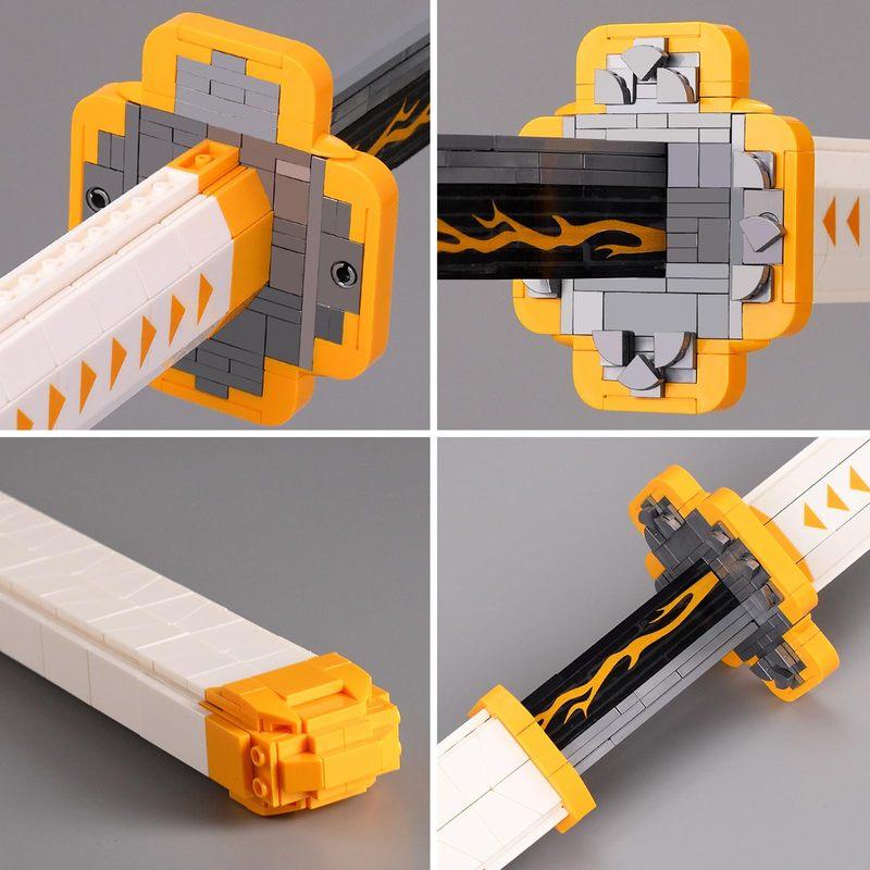 956PCS Zenitsu Sword Building Blocks Model Set 38.8in Anime Cosplay Sword Samurai Sword Building Kit for Adults and Kids Gifts