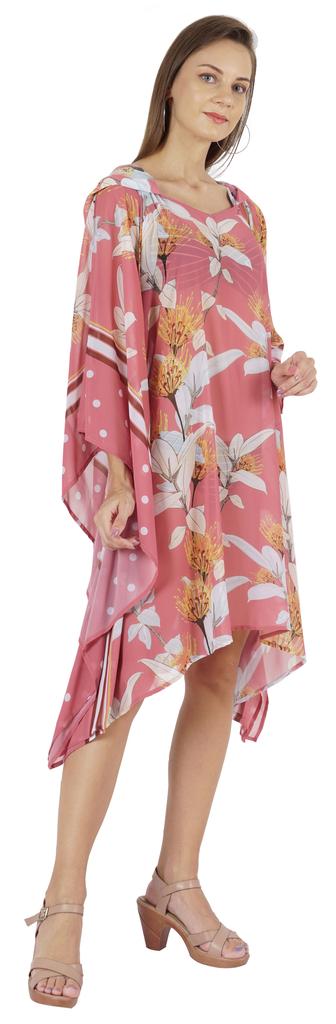 Moomaya Women  s Short Hoodie Kaftan Loose Tunic Kimono Sleeve Mini Beach Cover Up