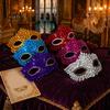 Elegant Costume Party Mask Gothic Cat Eye Masquerade Mask, Rhinestone Vintage Half Face, Sexy Shining Venetian Style Halloween Costume, Glitter