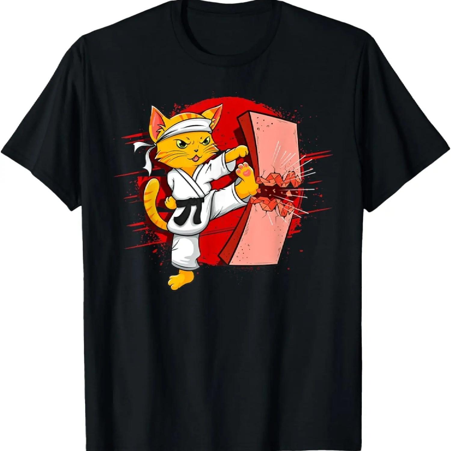 

Cat Karate - Funny Cat Lover - Tabby Black Belt T-Shirt XXXXXL чорний