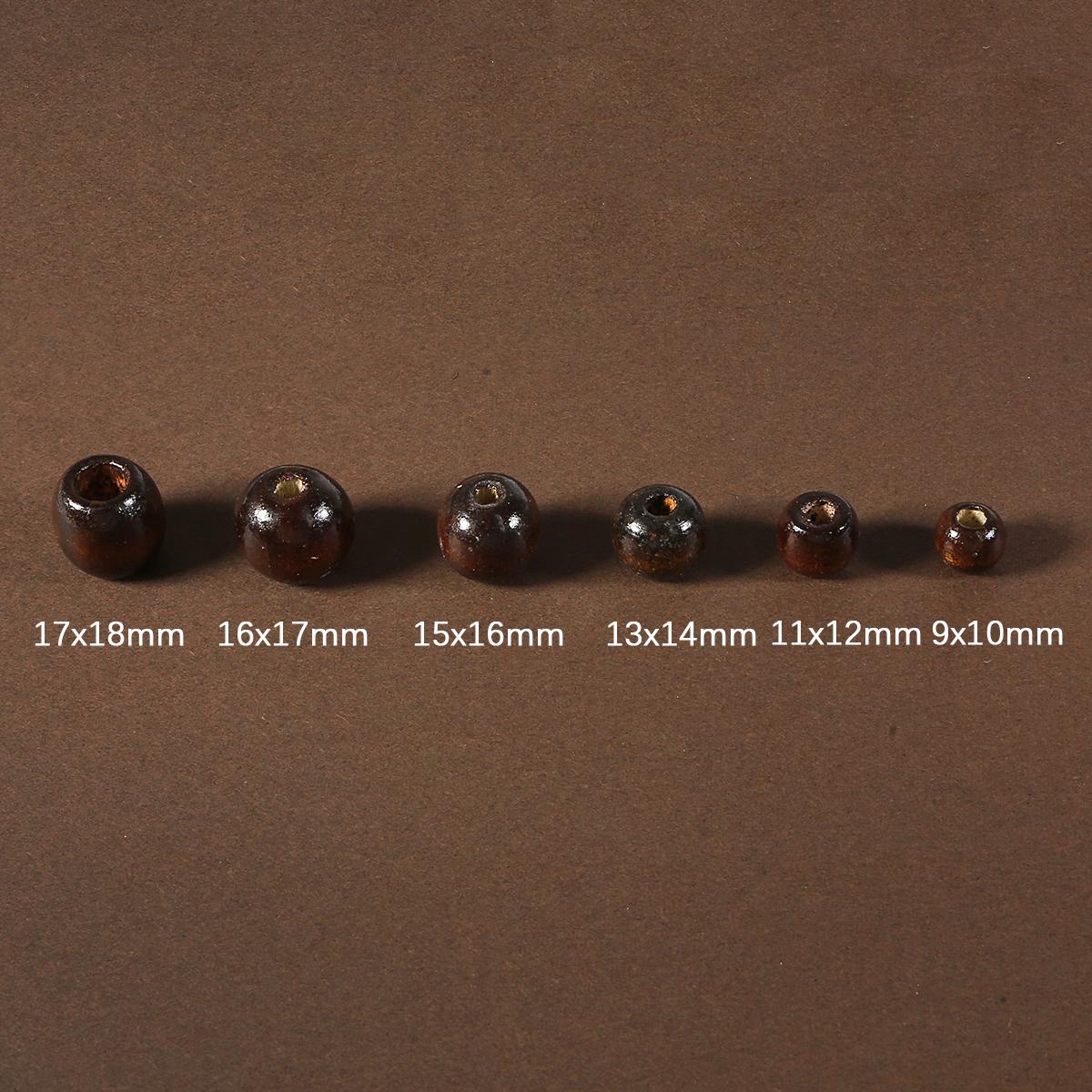 

50 шт., свободные бусины из натурального дерева с большими отверстиями, деревянные круглые бусины для изготовления ювелирных изделий, браслет, ожерелье, аксессуары, поделки своими руками 13x14mm 50pcs темно-коричневого