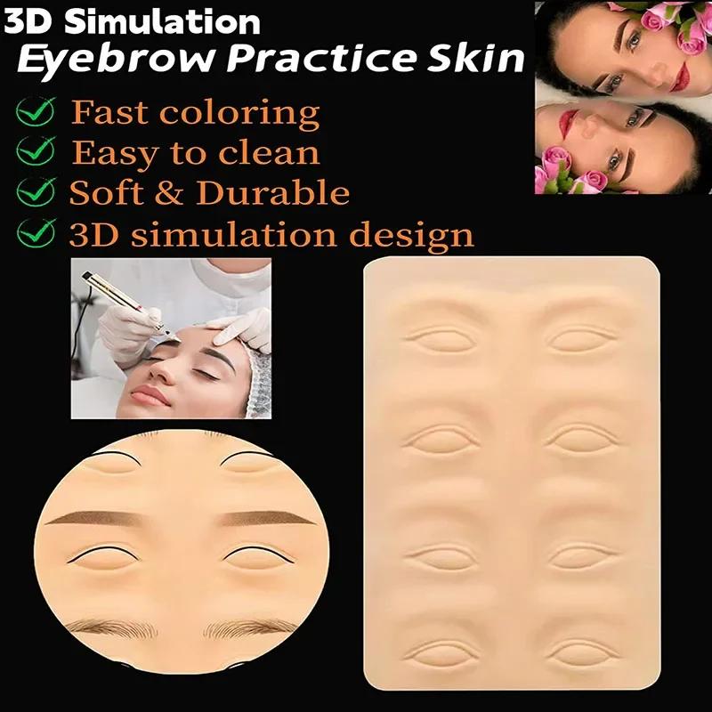 Tattoo Practice Skin Microblading Supplies Eyebrow Eyeliners Practice Latex Skin Permanent Makeup Eyebrow Tattoo Training Tool