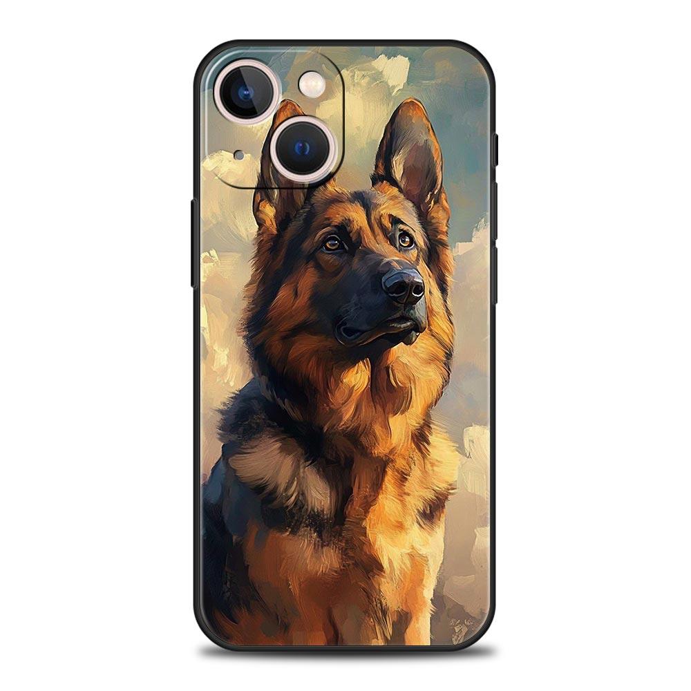 Phone Case For iPhone 17 16e 15 14 13 12 11 Pro Max SE 7 8 Plus Shell iPhone 16 Soft TPU Cover Beauty German Shepherd Dog
