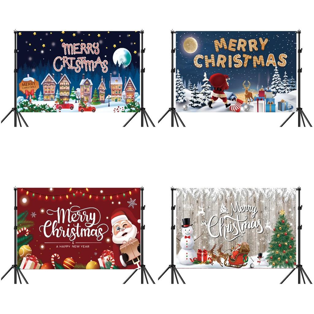 Christmas Background Banner Polyester Festival Party Decor For Holiday Event