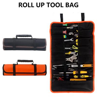 Bolsa enrollable multiusos para guardar herramientas con 18 compartimentos, tejido resistente al agua para viajes, profesión, trabajo organizado.
