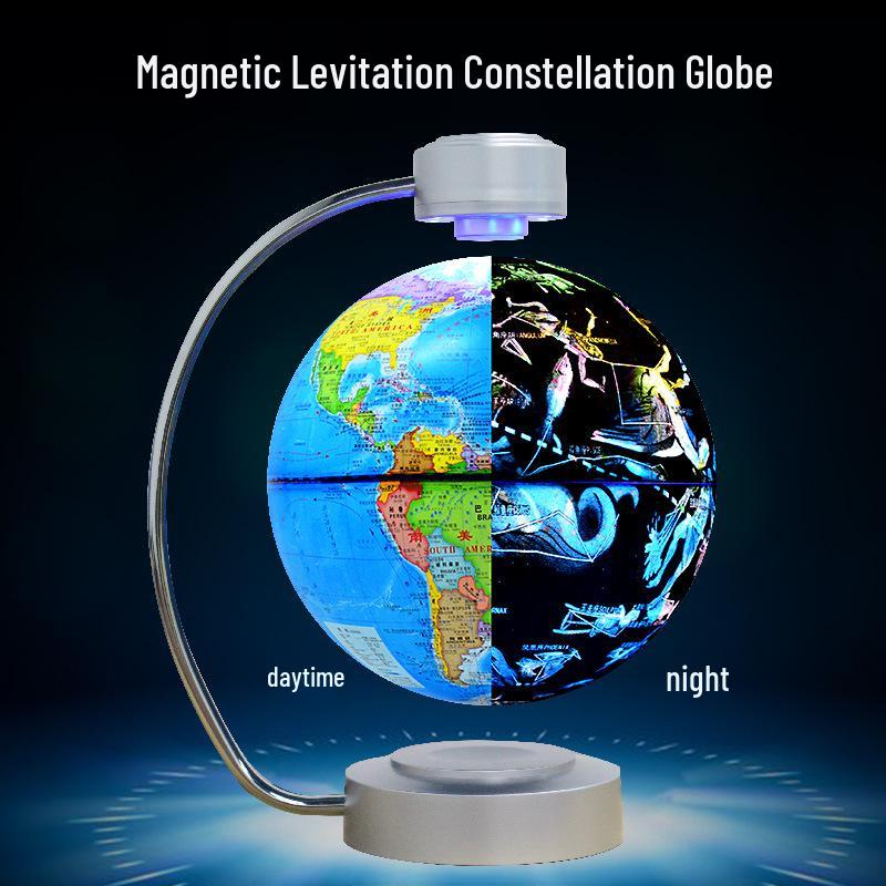 8-Inch Self-Rotating Magnetic Levitation Globe - New Model for Study, Office, or Home Decor