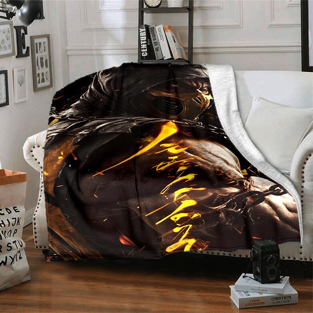 1pc Mortal Kombat4 Blanket, Gift, for Men and Women, Soft Blanket, Good for Sofa Bed Couch Travel, Lightweight Flannel Blanket