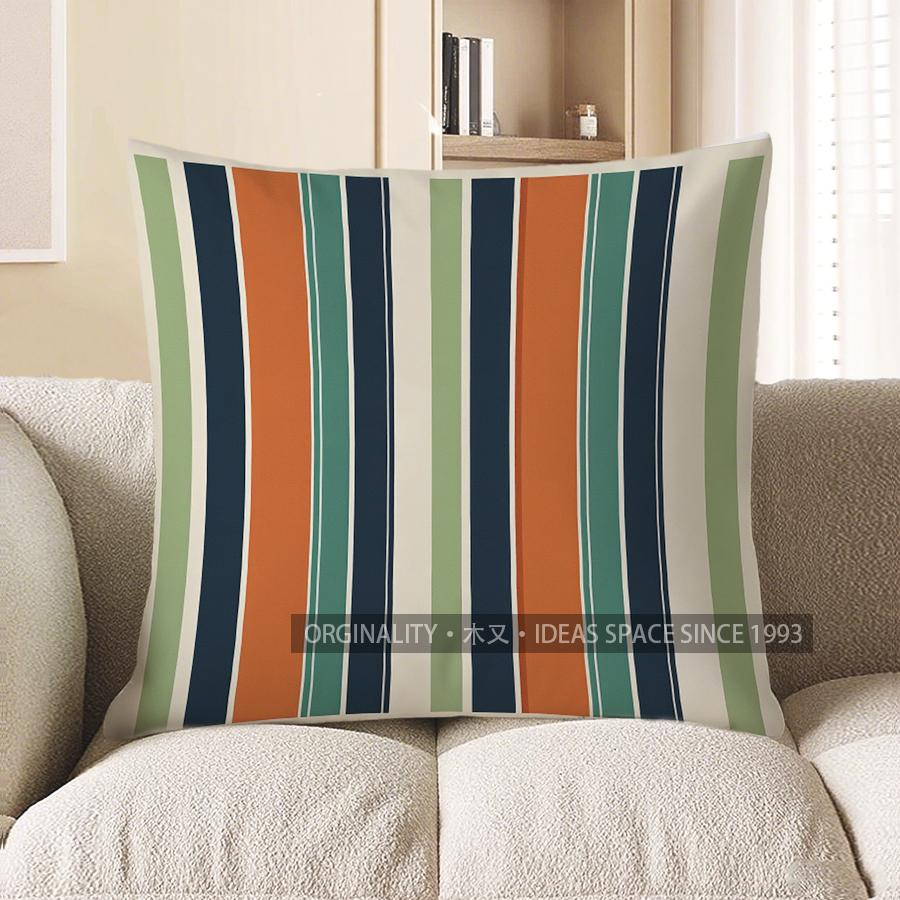 Home Decor Colorful Striped Pattern Throw Pillow Cover Pattern Cushion Cover Suitable for Sofa Bedroom Car Pillow Cover