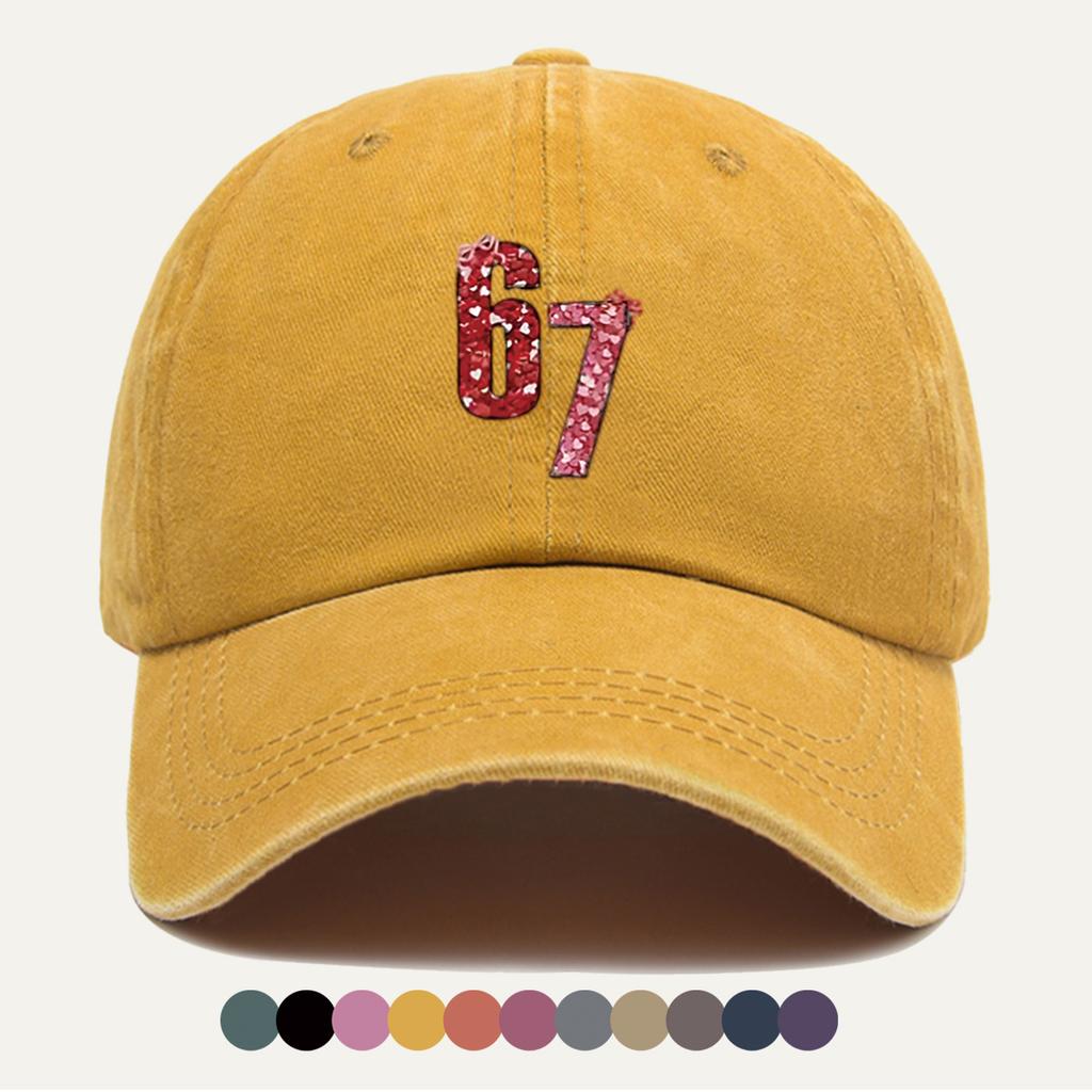 Pc HeartShaped Sequined Number Cm Printed Baseball Cap Fashion Casual Duckbill Hat Unisex Adjustable Street Style Out