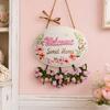 DYS Welcome Sign for Front Door, Entrance Door Plate, Pastoral Wooden Hanging Plaque Home Outdoor Wall Decor