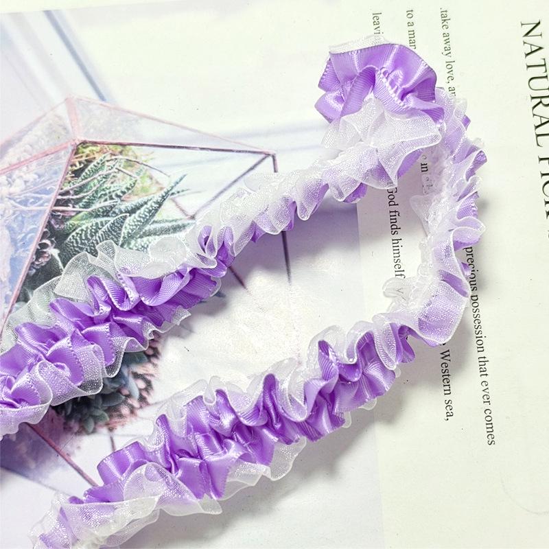 

4cm Wide Encrypted Polyester Elastic Lace Ribbon for DIY Floral Skirt Hem Decoration