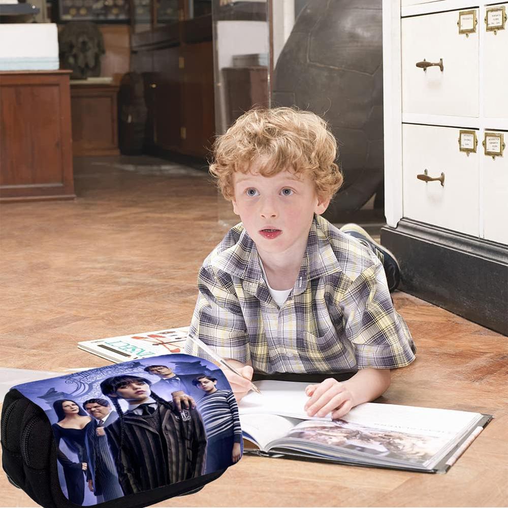 Wednesday Addams Pencil Bag Large Capacity Pen Bag for Home Office School