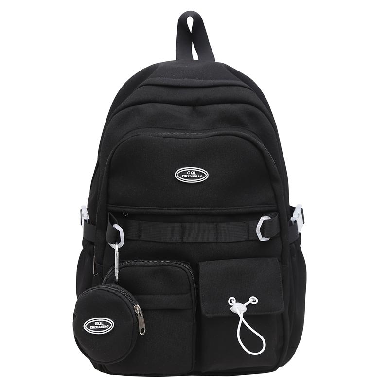 Рюкзак для пары, студенческий школьный рюкзак, женский однотонный рюкзак, мужской компьютерный рюкзак чёрный