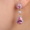 Wish Flower Fat Square Pink Diamond Earrings Simple Personality Niche Earrings Earrings