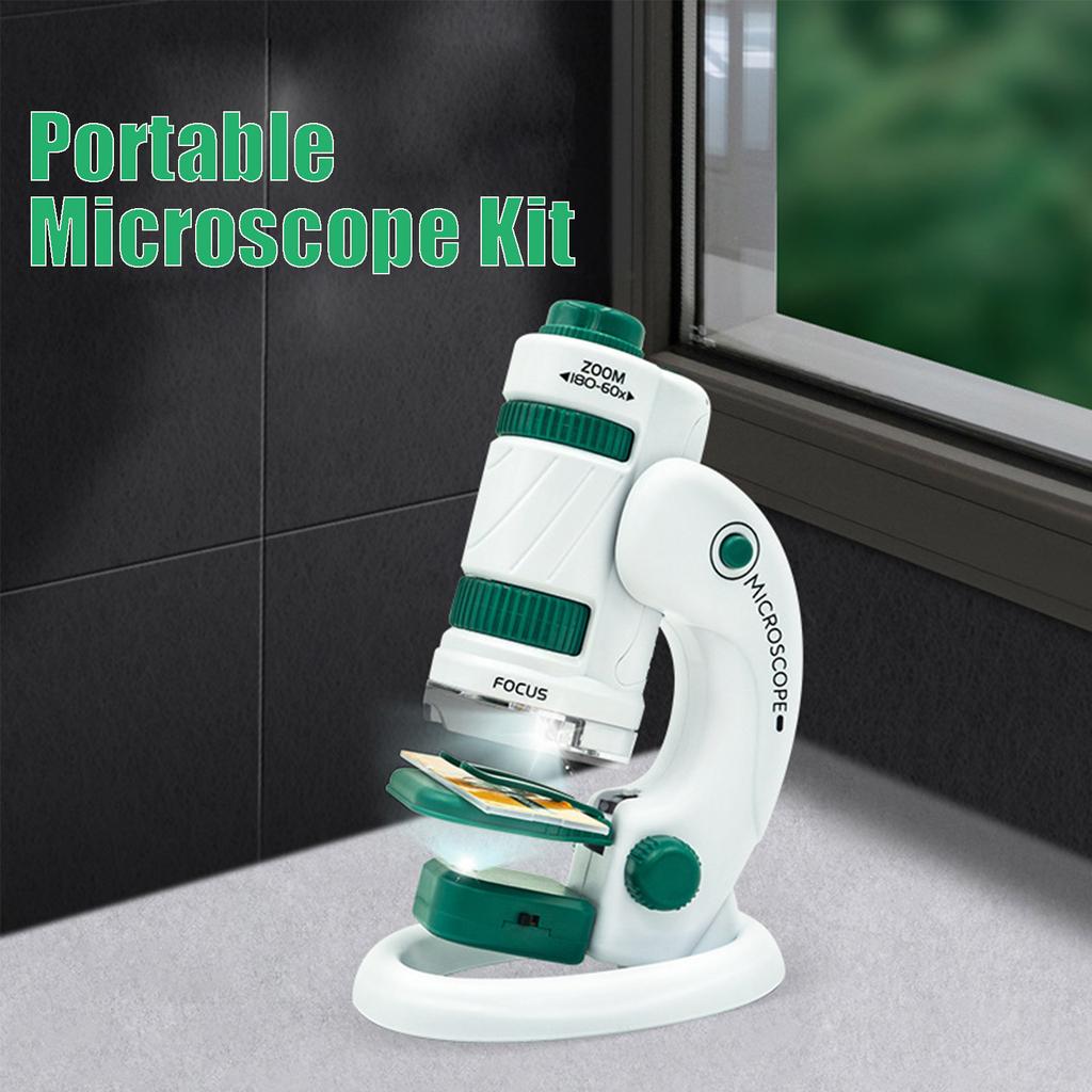 Microscope Kit for Kids 6 and Above?60 To 180X LED Light Microscope Educational Science Experiments