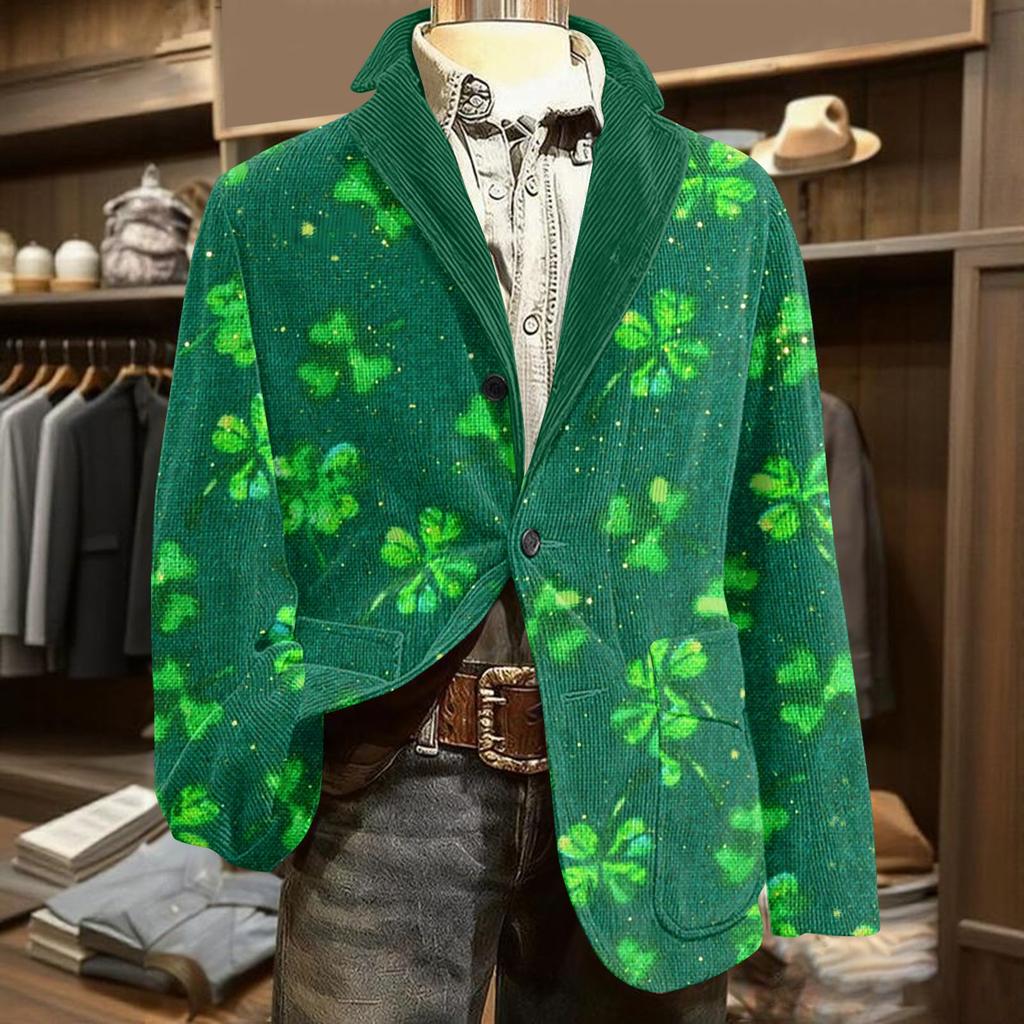 Herren Druck Kord Warm Taschen Anzugjacke Cardigan Herren Freizeitanzug