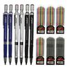 Six 2mm Mechanical Pencils with 4 Cases of Colored Lead Refills and 2 Cases of Black Refills for and Crafts Art, Sketching, Carpentry, Drafting,