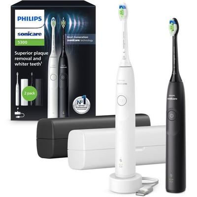 Szczoteczka do zębów - - HX7109/01 - Sonicare - Podwójna rączka Seria 5300 - Biały & Czarny - Elektryczny