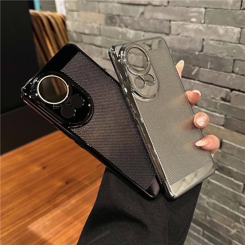 Full Cover Plating Grid Heat Dissipation PC Case With Lens Film For Huawei Nova 12 12s Pro Ultra Lite Back Shell Protector