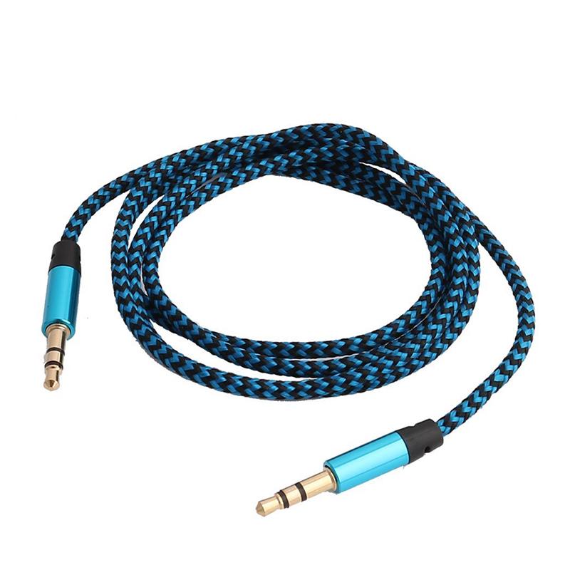 Multi-color Nylon Aux Cable Audio 3.5mm Plug Aux Audio Cable Line Cord For Speakers Cards CD MP3 Players Audio Cables 1 Meter