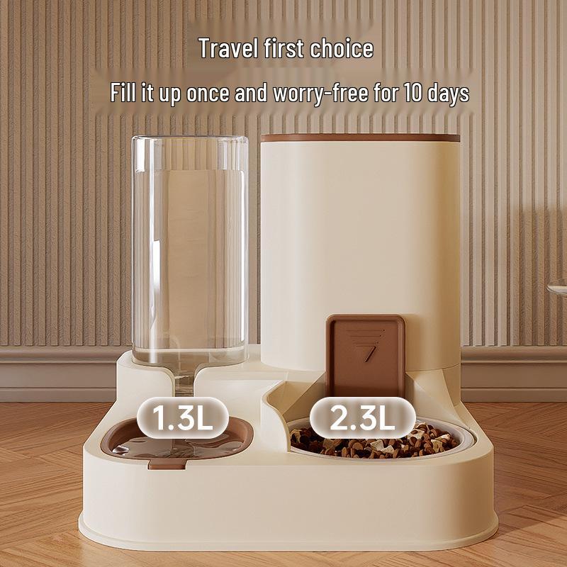 Large Capacity Automatic Pet Water & Food Dispenser with Dry/Wet Separation for Cats & Dogs