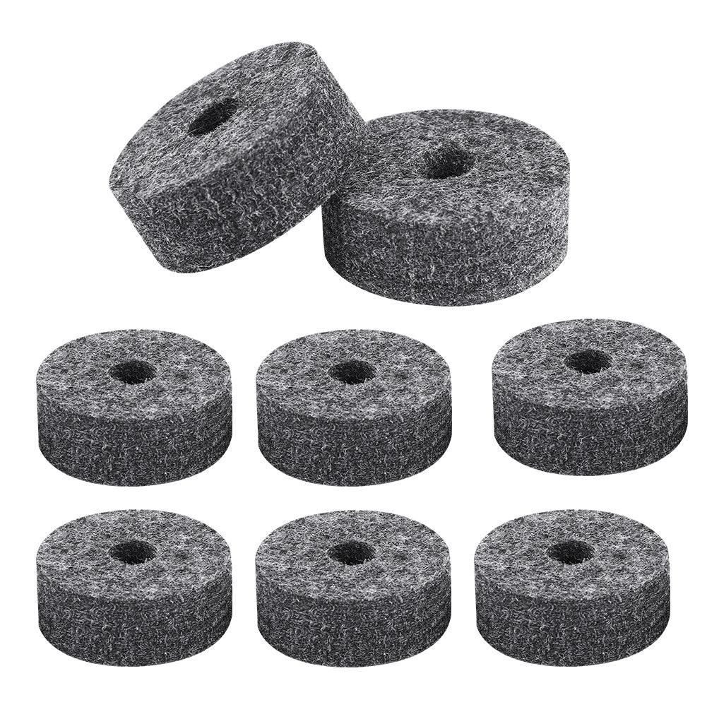 8 Pcs Drum Cymbal Felt Pads Set Replacement Parts Black Accessory