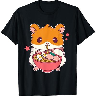 Cute Hamster Eating Ramen Hamster Lovers T-Shirt