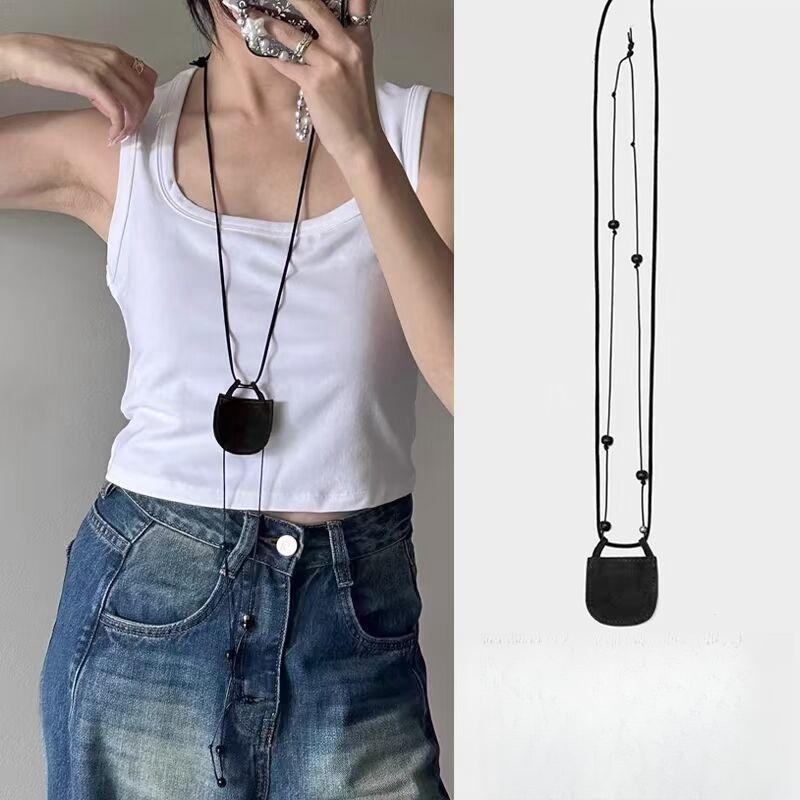 Versatile Magnetic Leather Sunglasses Clip Necklace and Sweater Chain