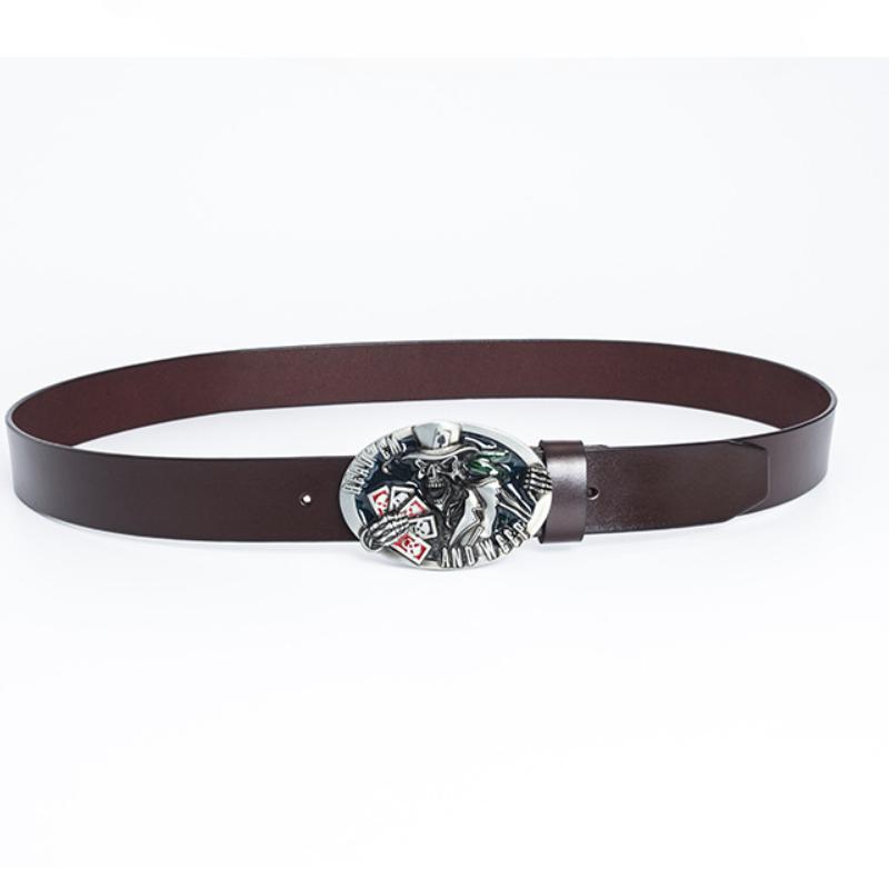 Alloy Belt American Skeleton Playing Card Modeling Belt Fashion Trend Personalized Western Denim Belt