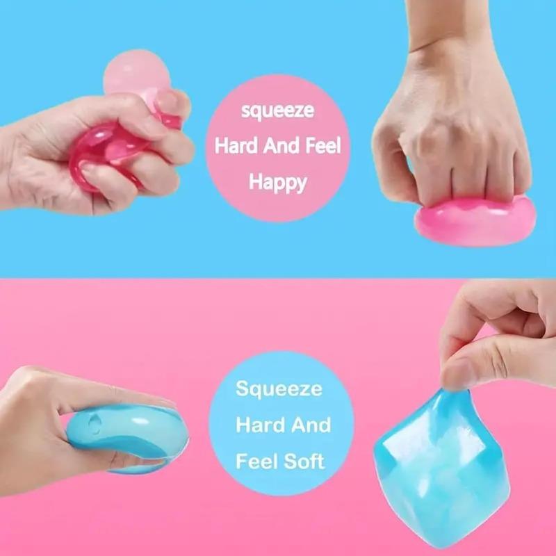 5-Pack Ice Cube Squeeze Toys - Colorful Mini Stress Relief Balls for Anxiety, Fidgeting & Sensory Sensitivity