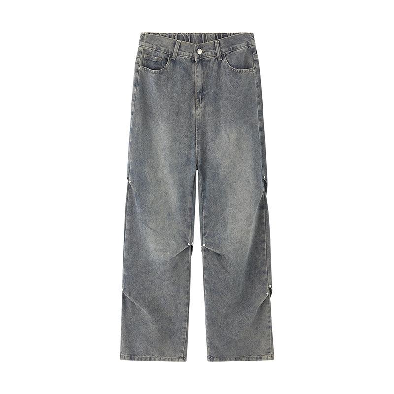 

Men s Spring and Summer Trendy Brand Loose Wide-leg Casual Versatile Loose Long Pants S темно-синього кольору