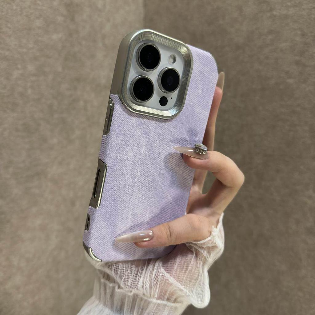 Denim Textured Anti-Drop Full Coverage Case for iPhone 17/16 Pro Max/15 Pro/14/13 PM - Female
