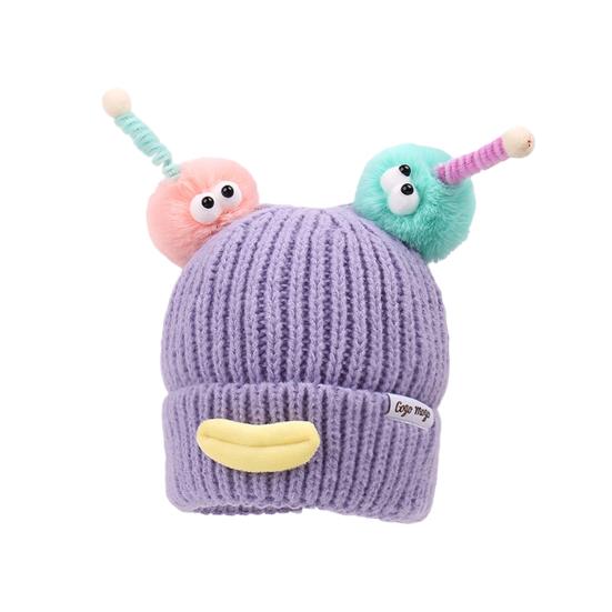 Sausage Mouth Knitting Hat Cartoon Plush Doll Decor Warm Cozy Plush Doll Hat Cold Weather Winter Headwear
