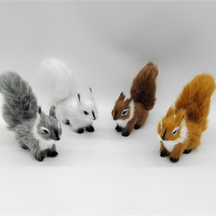 Simulated Squirrels Statue Stuffed Animals Plush Figure for DIY Crafts Displays