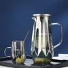 1.4L Diamond Texture Glass Teapot Set Amber Color Hot Cold Water Water Jug Coffee Pot Home Water Carafe Heat-resistant Teapot