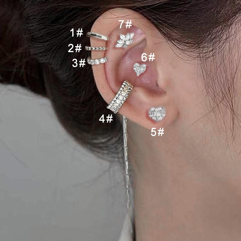 

1pc Piercing Ear Cuff Women Gold Color Tassel Chain Shiny Zircon Fake Cartilage Piercing Clip Earring Tragus Jewelry KDE126 7-1pc