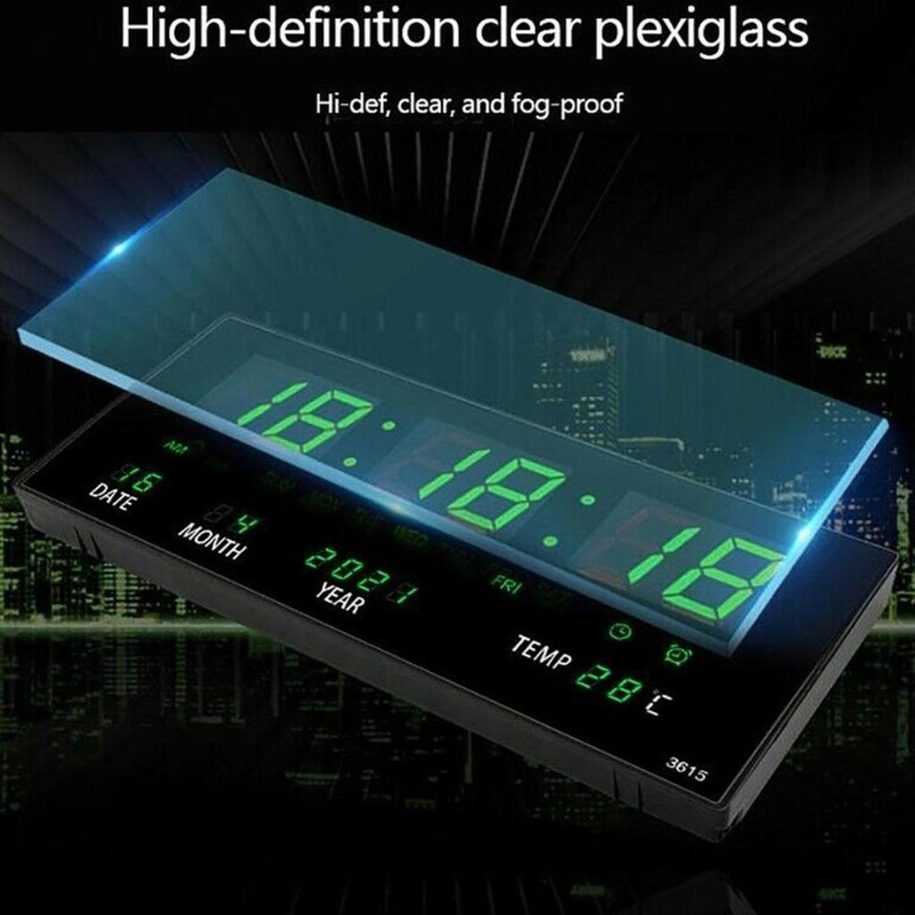 Dagu Large Screen Digital Wall Clock LED Display Desk Time Temperature Calendar Date
