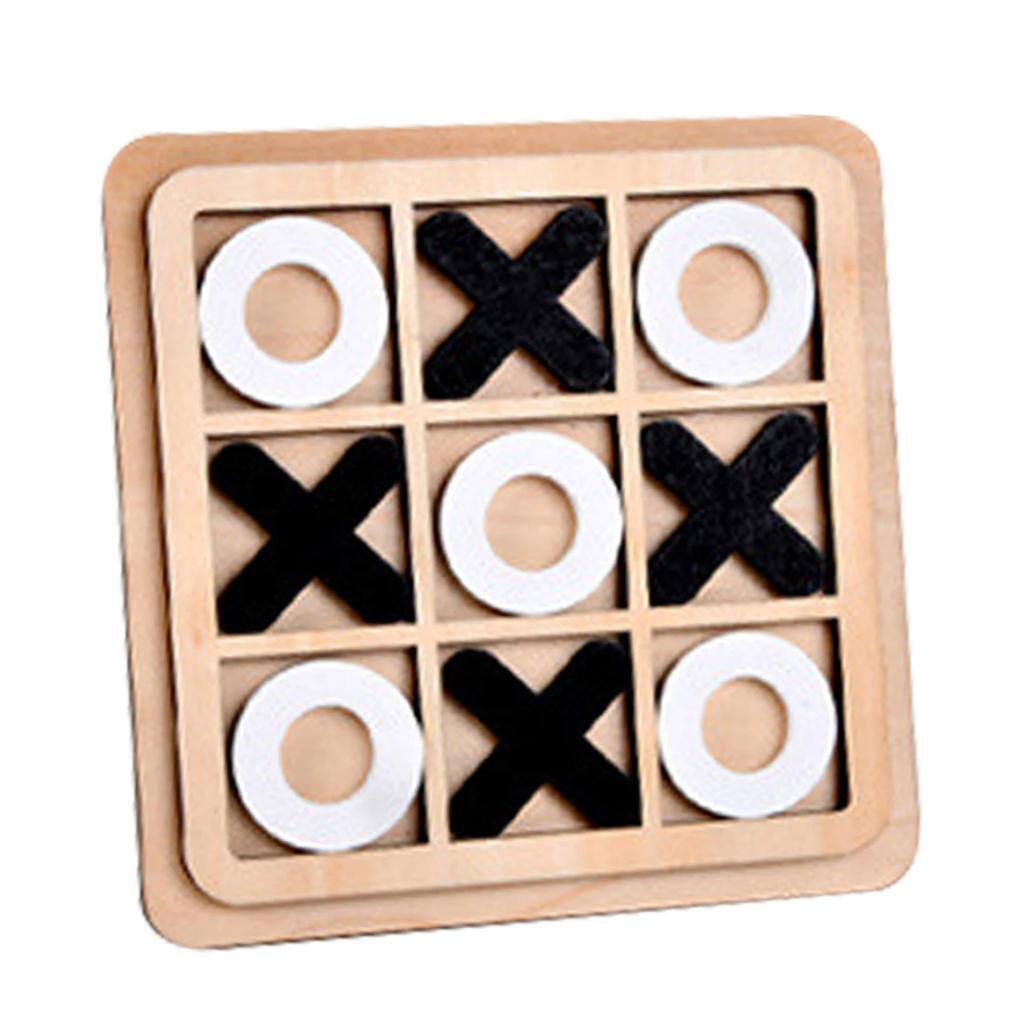 NEU Tic Tac Toe Kinder Gehirntraining Schachbrettspiel aus Holz Tischspiel Lernspielzeug Eltern-Kind Interaktiv Geburtstagsgeschenk