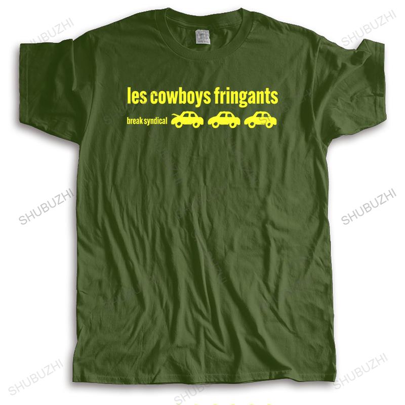 

Men Summer Brand Tshirt Cotton loose cool Tee Shirt Les Cowboys Fringants Break Syndical Funny Top Tees Mens streetwear T-shirt XXXL
